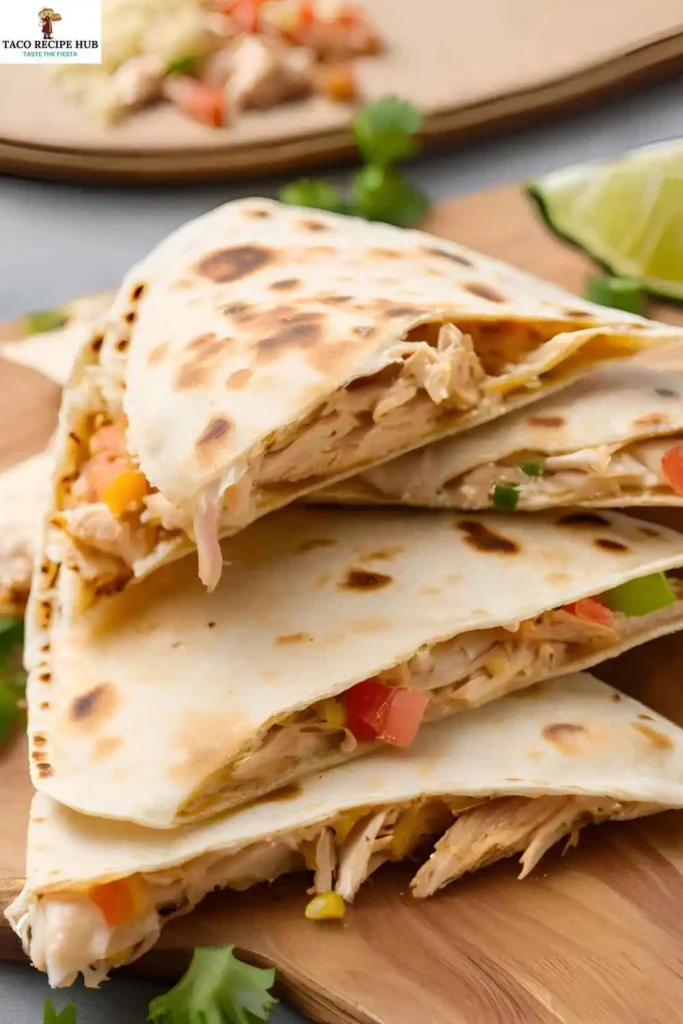 shredded chicken quesadilla