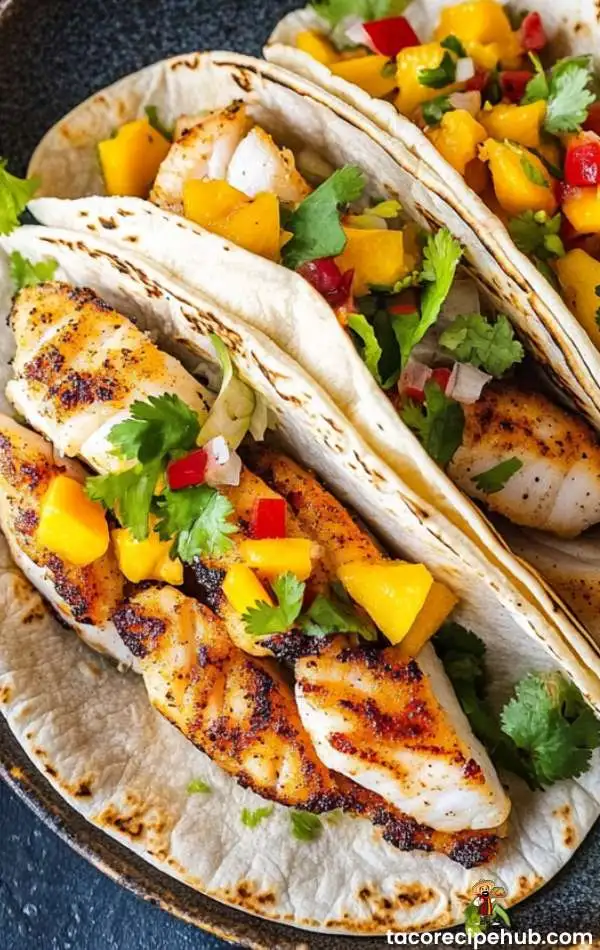 Monkfish Tacos with mango salsa